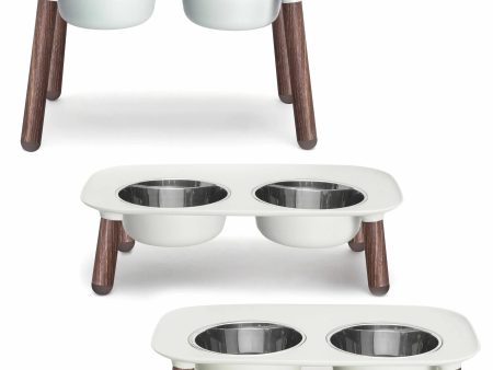 Messy Mutts Adjustable Elevated Double Feeder with Stainless Bowls For Sale