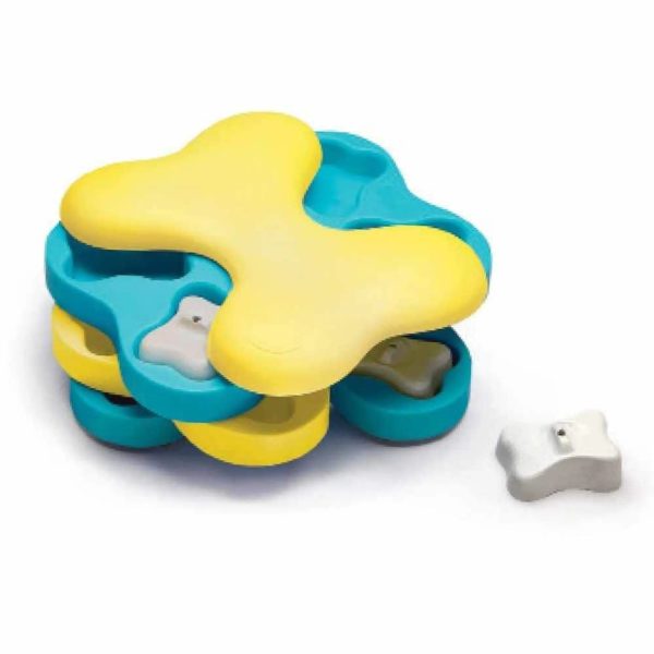 Nina Ottosson Dog Tornado Interactive Treat Dog Puzzle Toy Blue Yellow Level 2 Sale