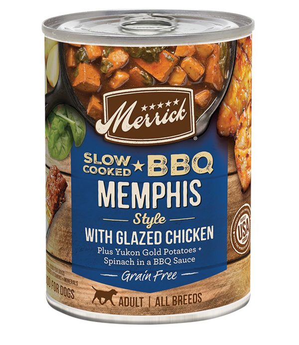 Merrick Dog Slow-Cooked Grain Free Memphis Style Chicken 12.7oz. (Case of 12) Hot on Sale