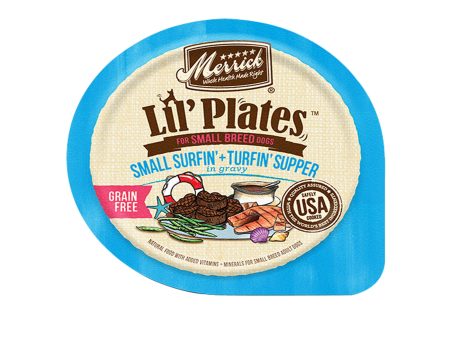 Merrick Lil Plates Grain Free Small Surfin  Turfin Supper Dog Food 3.5oz. (Case of 12) on Sale