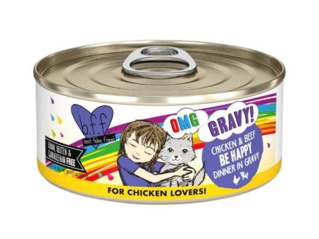 BFF Cat Omg Chicken and Beef Be Happy Dinner in Gravy 5.5oz. (Case of 8) For Discount