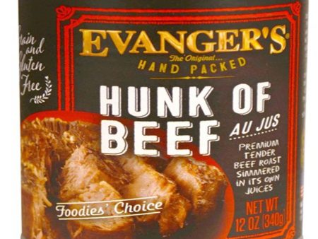 Evanger s Hand Packed Wet Dog Food Hunk of Beef 12oz. (Case of 12) Online