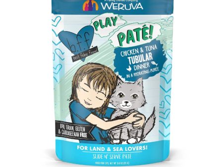 BFF Cat Play Chicken and Tuna Tubular Dinner 3oz. Pouch (Case of 12) Supply