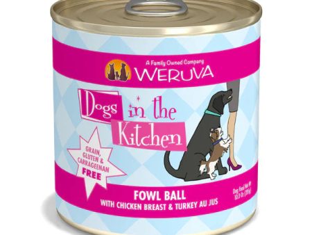 Dogs In The Kitchen Fowl Ball With Chicken And Turkey Au Jus 10oz. (Case of 12) Online Sale