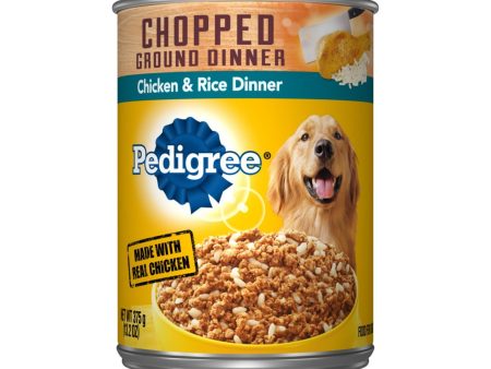 Pedigree Chopped Ground Dinner Adult Wet Dog Food Chicken & Rice 13.2oz. (Case of 12) Discount