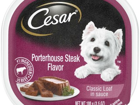 Cesar Classic Loaf in Sauce Adult Wet Dog Food Porterhouse Steak 3.5oz. (Case of 24) Online now