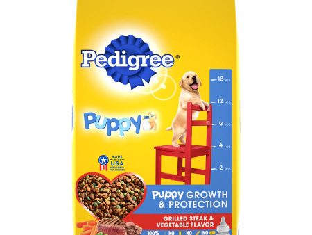 Pedigree Puppy Growth & Protection Dry Dog Food Grilled Steak & Vegetable 1ea 3.5 lb Supply