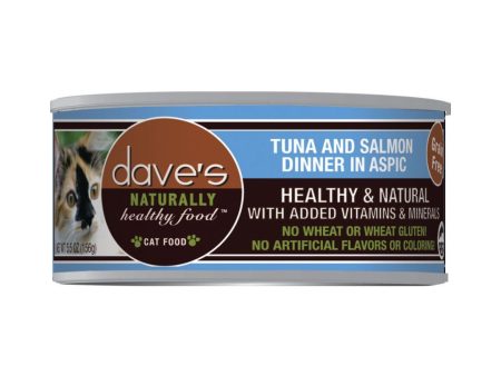 Daves Naturally Healthy Cat Food  Tuna and Salmon Dinner In Aspic 3Oz (Case of 24) For Discount