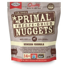 Primal Pet Foods Freeze Dried Dog Food- Venison 5.5oz. Supply