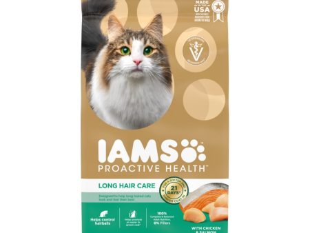 IAMS ProActive Health Adult Long Hair Dry Cat Food Chicken & Salmon 1ea 6 lb Online Sale