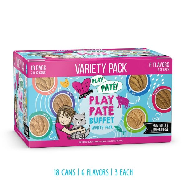 BFF Cat Play Pat Partay! Variety Pack 3oz. (Case of 12) Sale