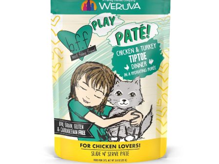 BFF Cat Play Chicken and Turkey Tiptoe Dinner 3oz. Pouch (Case of 12) Discount