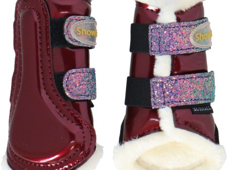 HB Showtime Beenbeschermers Gold Rush Glitter Little Sizes Burgundy Supply