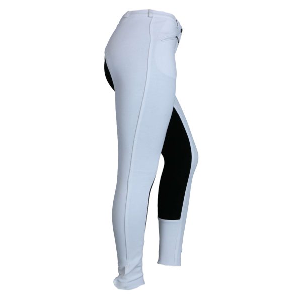 HKM Rijbroek Basic Belmtex Grip 3 4 Zitvlak Dames Wit Zwart Cheap