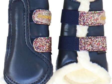 HB Showtime Beenbeschermers Gold Rush Glitter Little Sizes Navy Fashion