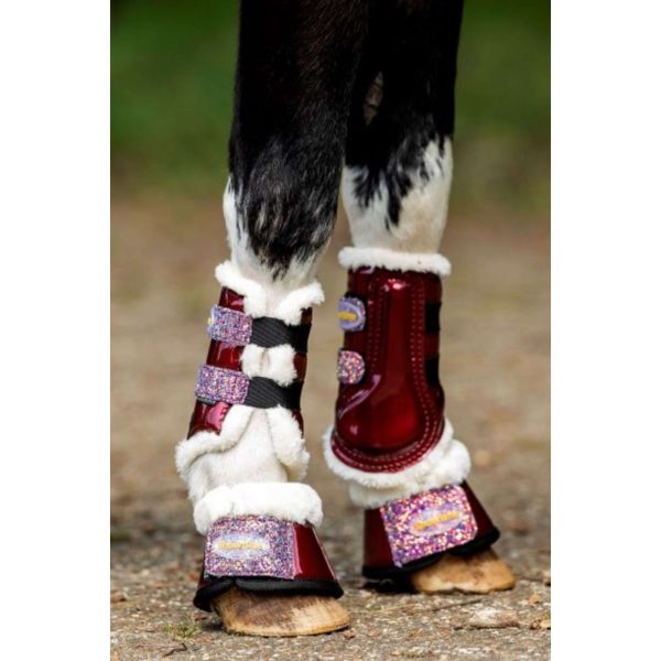 HB Showtime Beenbeschermers Gold Rush Glitter Little Sizes Burgundy Supply