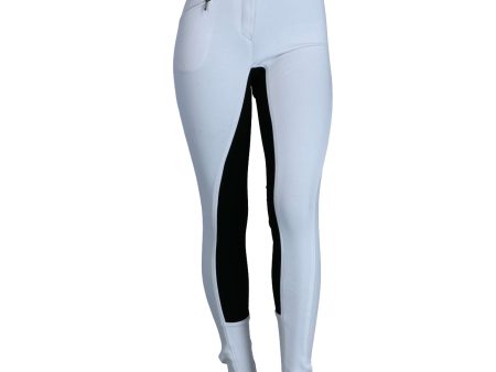 HKM Rijbroek Basic Belmtex Grip 3 4 Zitvlak Dames Wit Zwart Cheap